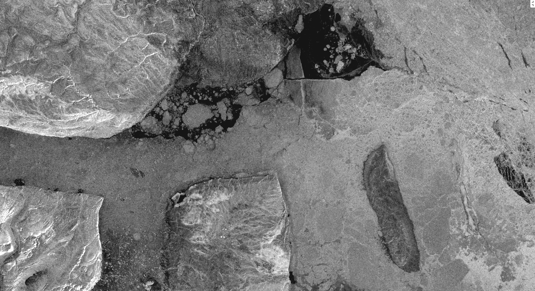 This is another composite wide swath image acquired by Sentinel-1, of sea ice