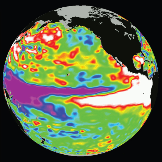 Sea surface height, Pacific Ocean