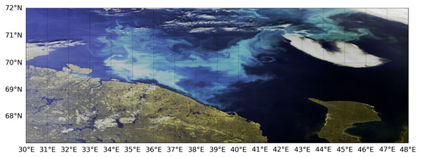 Phytoplankton Blooms spotted by Sentinel-3