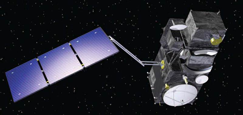 Artist's rendition of the Sentinel-3 spacecraft with the OLCI instrument