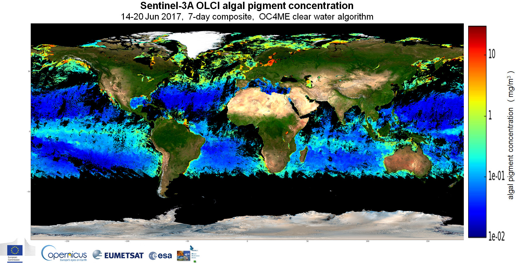 Sentinel-3 OLCI algal pigment concentration