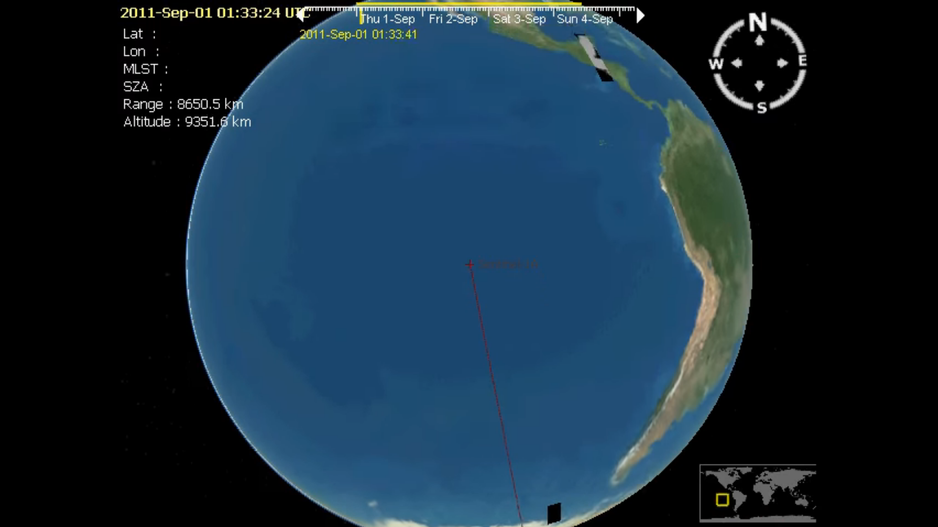 This simulation shows one day of Sentinel-1A acquisitions using the Interferometric Wide Swath mode over land (250 km swath width) . The generated image is an ASAR based image extracted from the TU Wien, IPF developed database by Taitus software. Over the open ocean the Wave mode is used but not shown in this video.