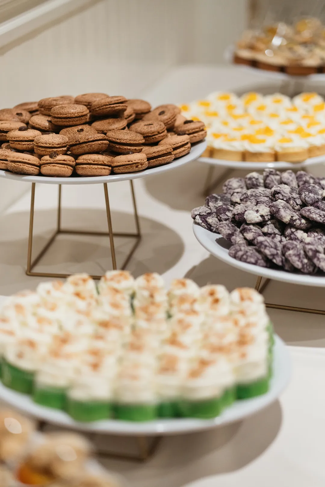 Desserts on tiered stands