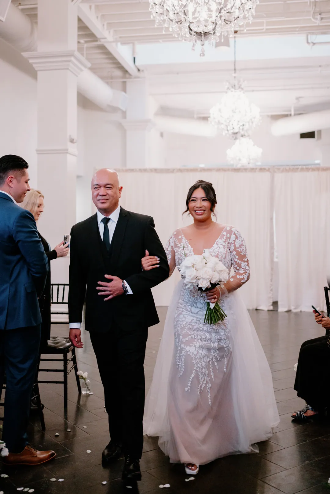 Bride entering the ceremony with an escort