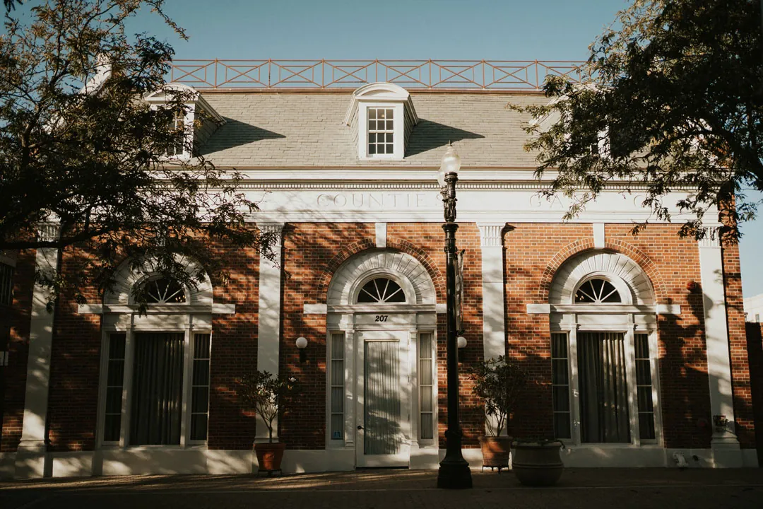 Brick facade and arched entrance of Estate on Second