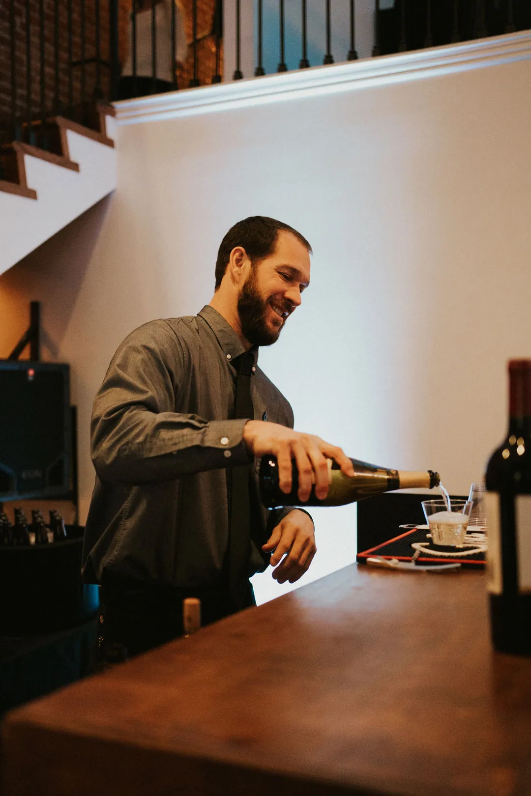 Bartender preparing drinks at the bar