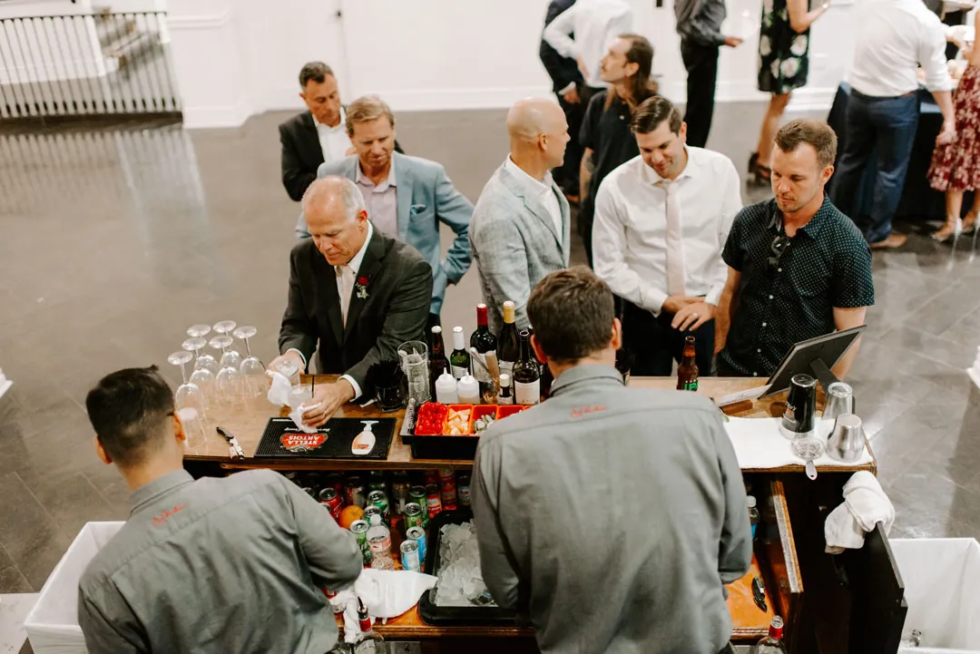 Guests seated together at a reception table