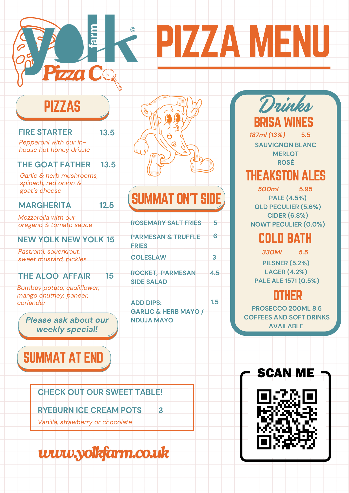 Yolk Farm Pizza Co menu