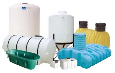 poly tanks on white background