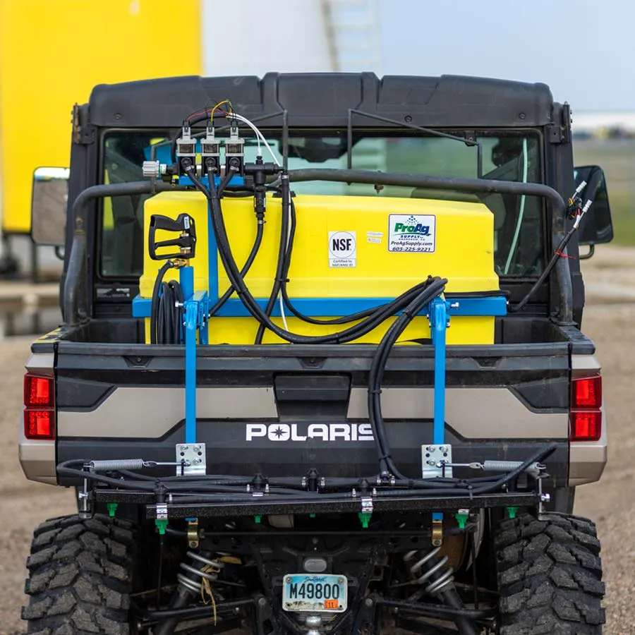 rear view of utv sprayer with boom closed