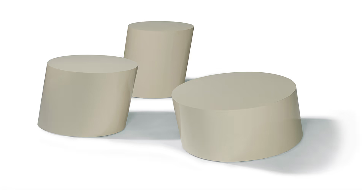 Pisa Drum Tables in Beach Tan
