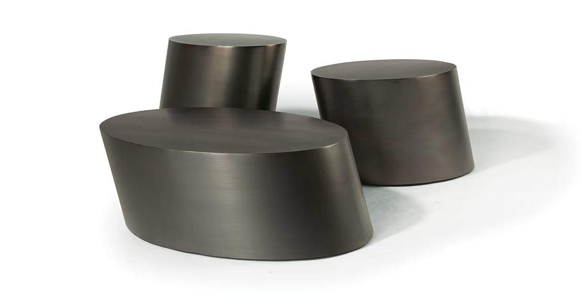 Pisa Drum Tables in Dark Bronze