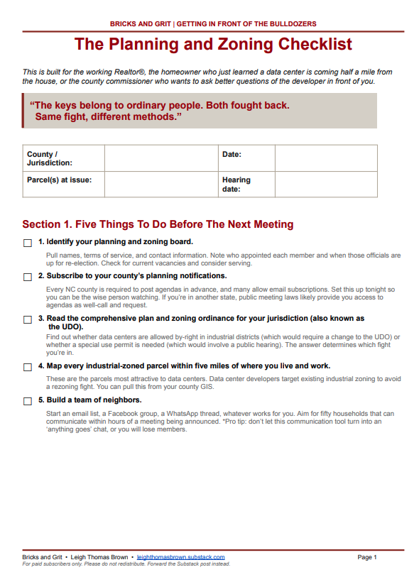 Data Center Planning and Zoning Checklist