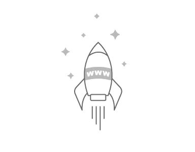 Line art Illustration of a rocket shooting into the sky