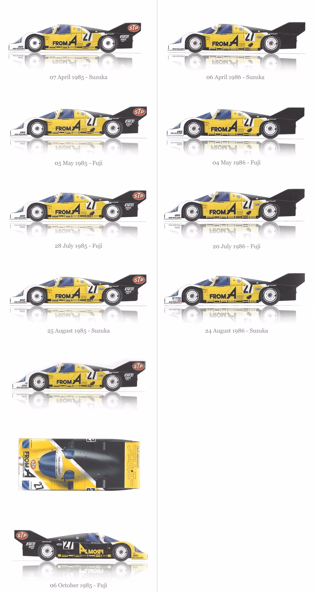 1985 - 1986 Nova Racing livery designs