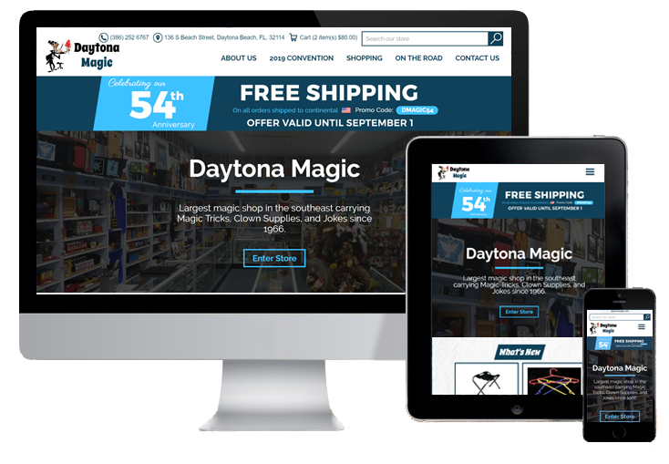 Screenshot of Daytona Magic Website Design