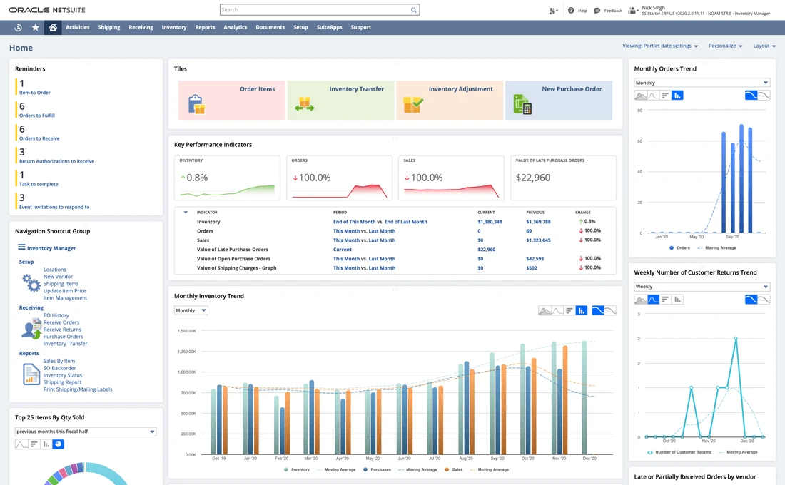 Dashboard analitica avanzata per la gestione multimagazzino e la tracciabilità lotti in tempo reale