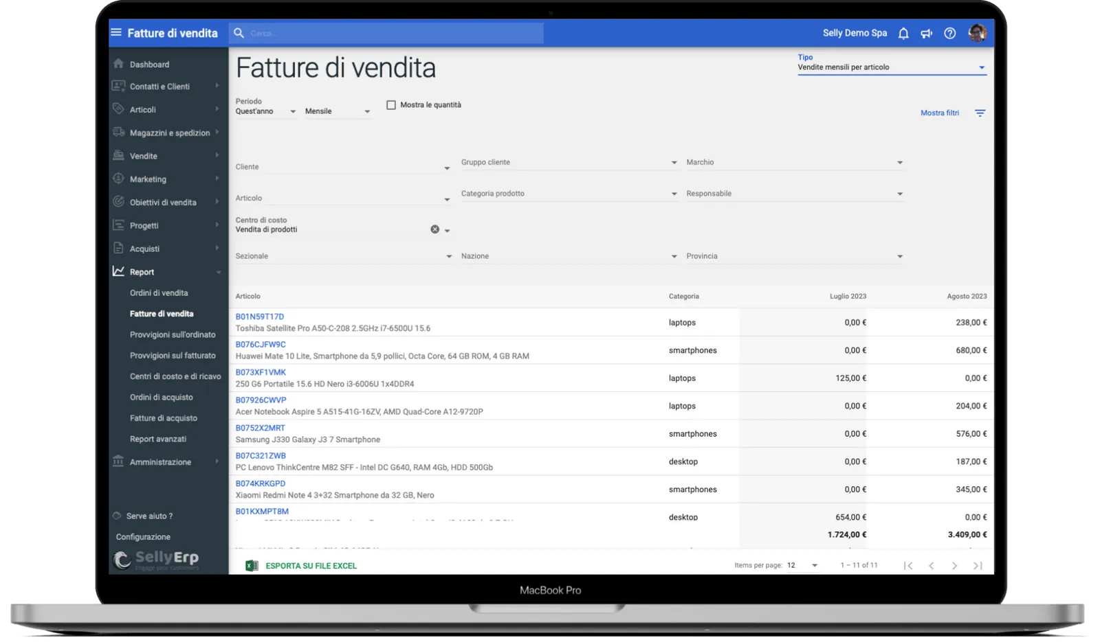 Il software gestione magazzino su MacBook che integra la gestione magazzino con le fatture di vendita e gli ordini, trasformando il gestionale magazzino in centro di profitto.