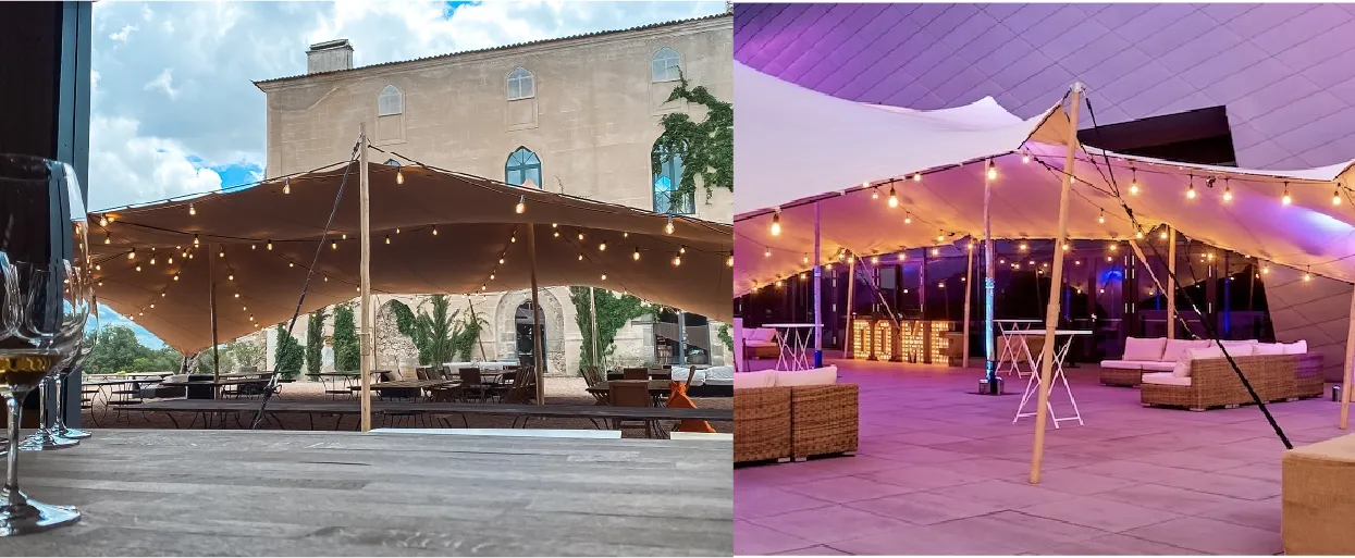 Decorative lighting for an event tent