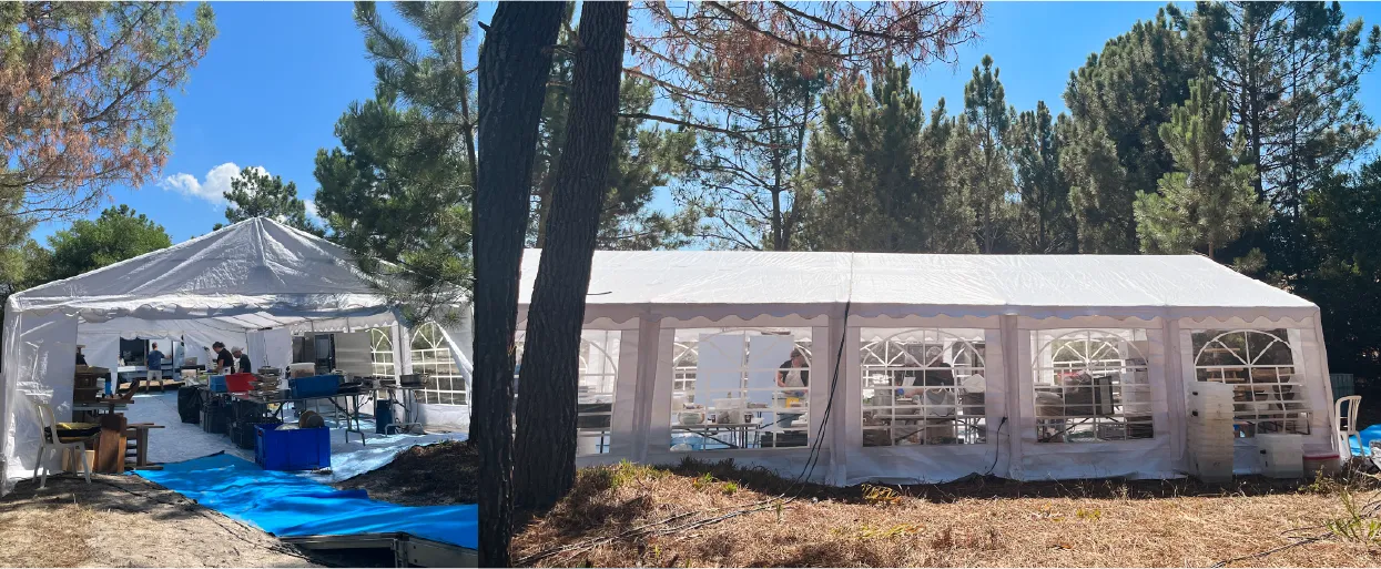 Kitchen tent for event catering