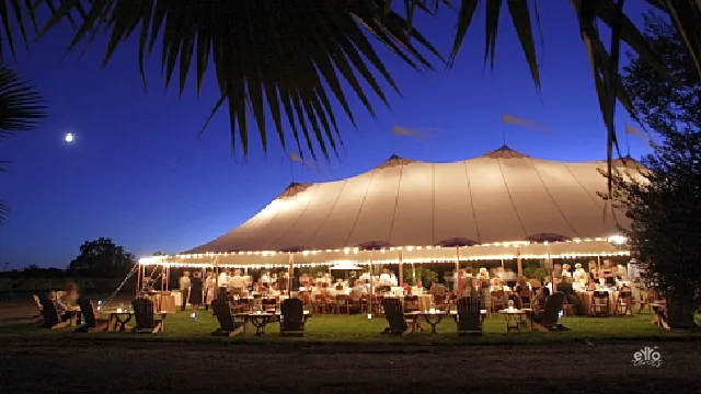 Celebration under a Bolina sailcloth tent