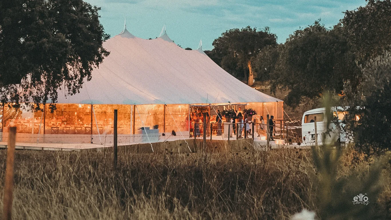 Sailcloth tent hire for weddings and events in Portugal