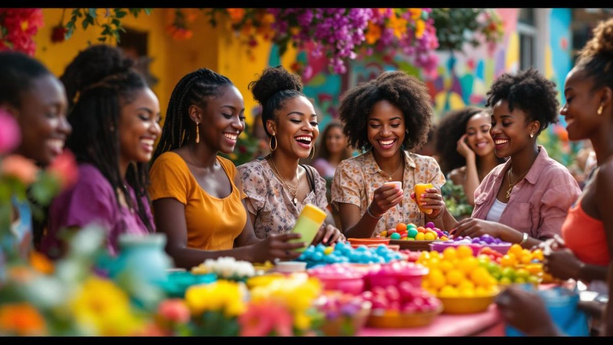 People interacting with colorful products, showcasing emotional reactions to different colors.