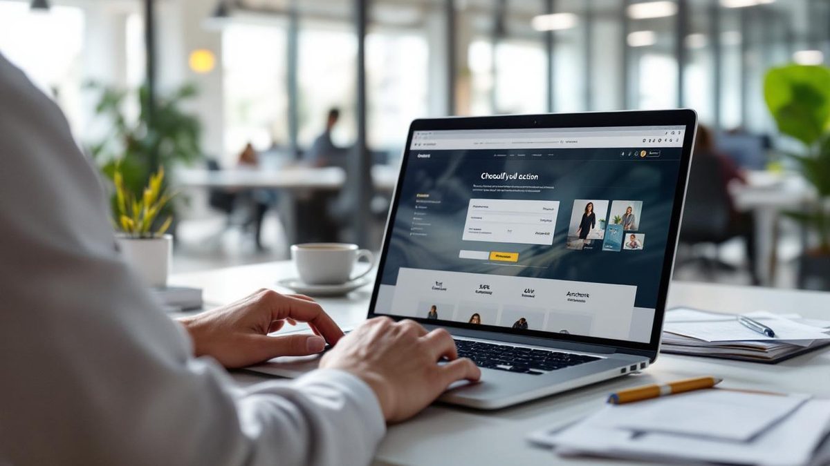 User engaging with an e-commerce website showcasing a seamless checkout process.