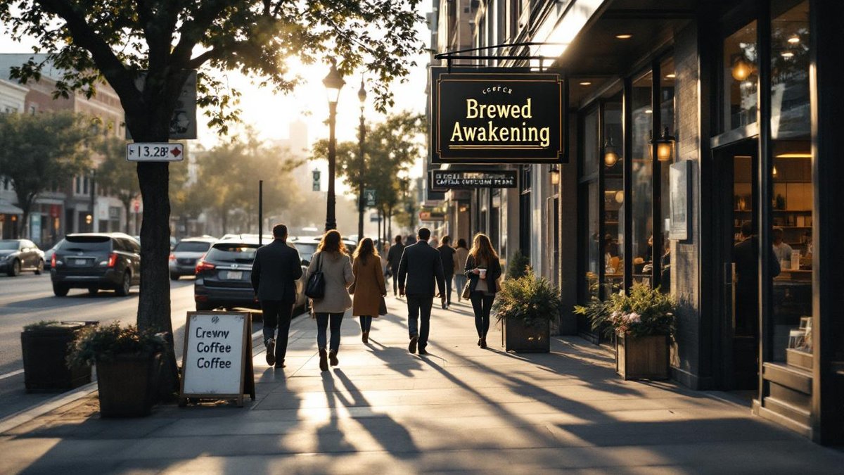 Houston coffee shop on a busy street, SEO for Houston businesses