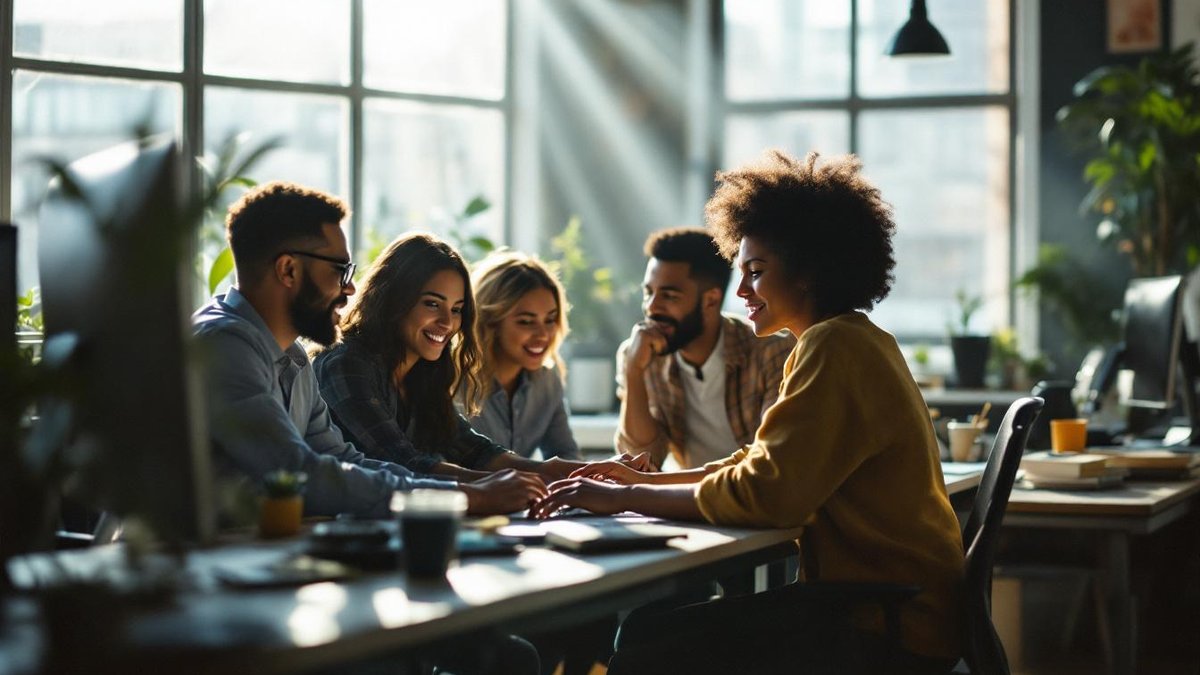 Houston office team analyzing email marketing metrics, focused on email marketing
