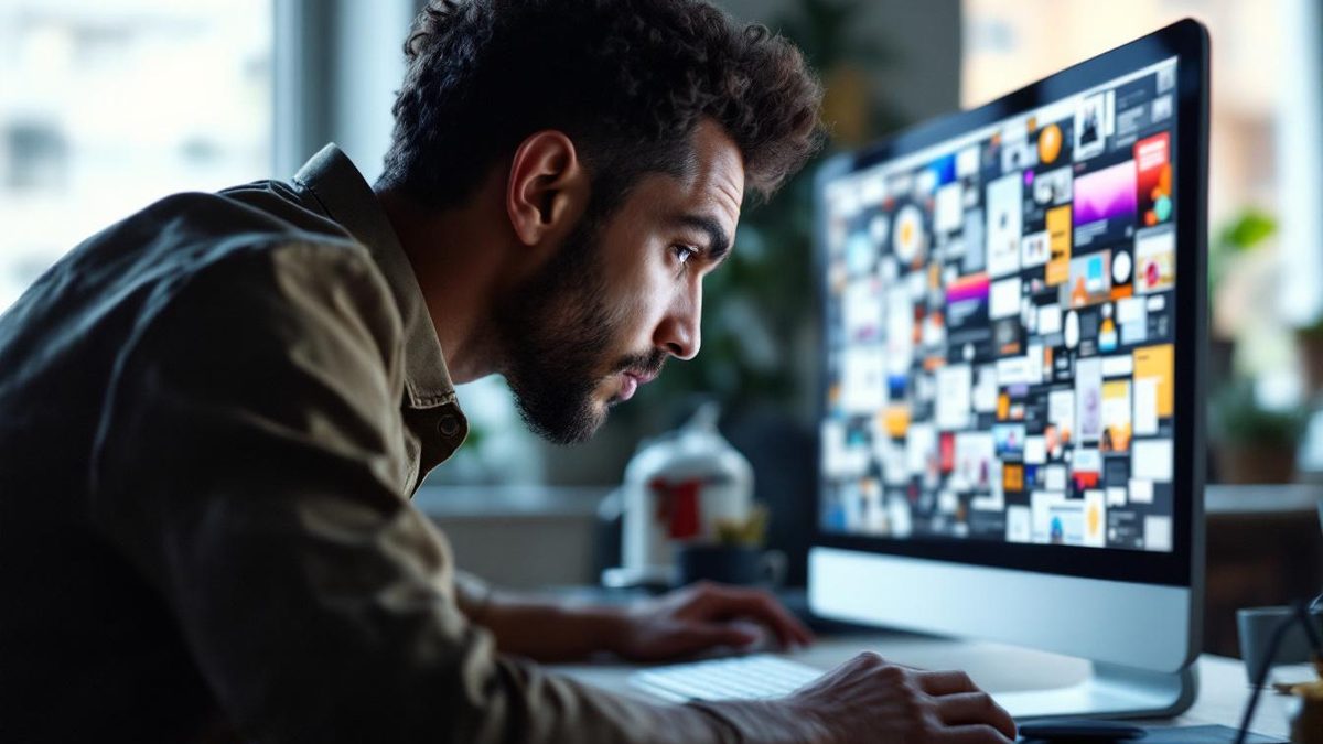 A designer frustrated by a website overloaded with animations and effects.