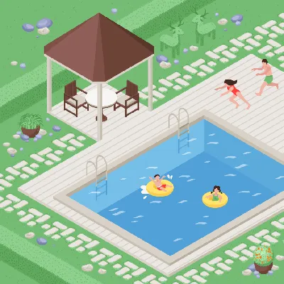 Área común con piscina
