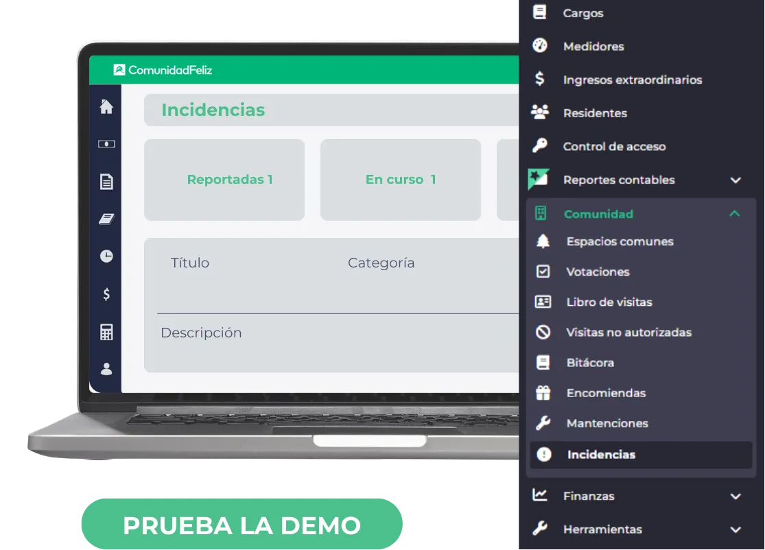 Registro incidencias áreas verdes en comundiadfeliz