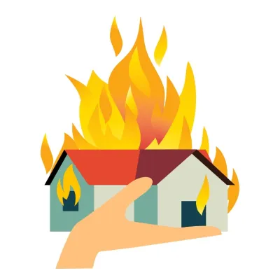 Casa incendiandose