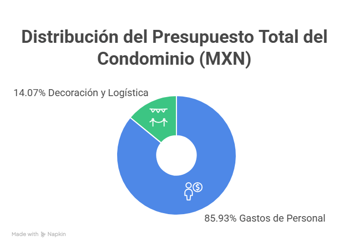 Distribución del prespuesto en navidad para los condominios