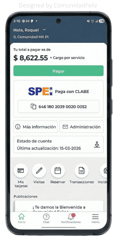 Incluye un botón que lo lleva instantáneamente a su perfil para liquidar sus deudas de forma sencilla.