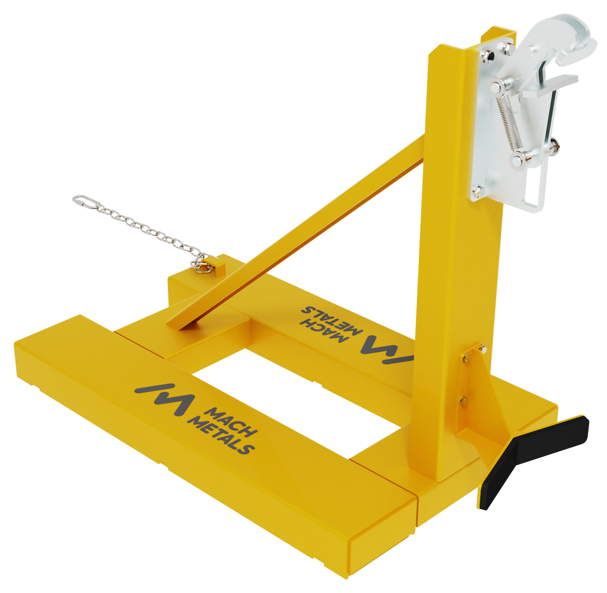 Transportar tambores com empilhadeiras se tornará mais seguro e prático com esta Pinça da MachMetals.