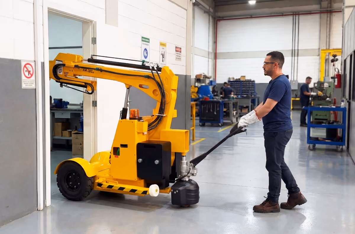 O Mini Guindaste é um equipamento compacto. Passa por portas de 80 e até elevadores.