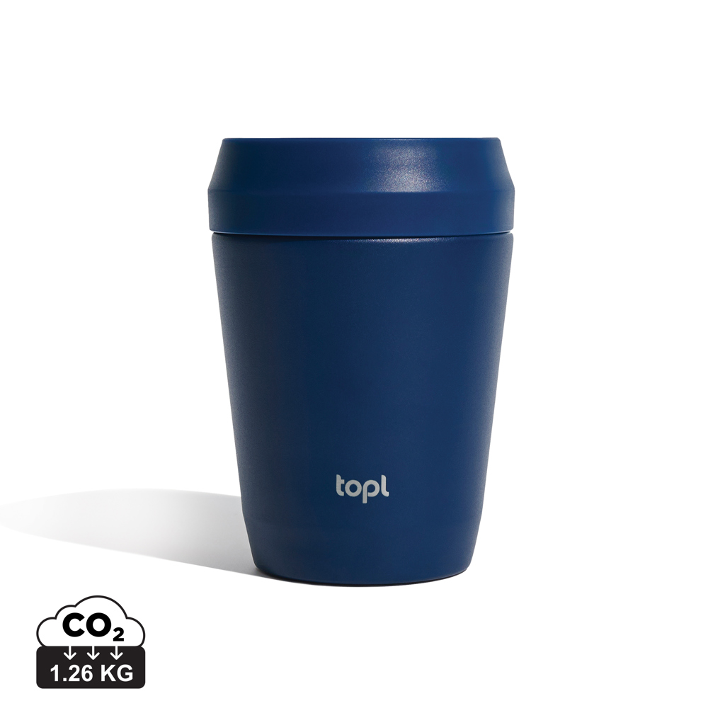 Topl Potovalna skodelica iz recikliranega jekla s patentiranim pokrovom 360°, 235 ml