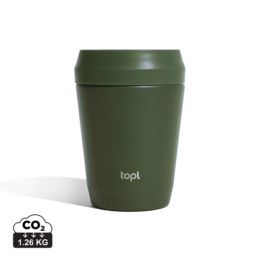 Topl Potovalni lonček iz recikliranega jekla s patentiranim 360° pokrovom, 235 ml