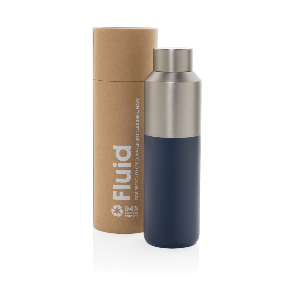 Fluid 600 ml steklenica za vodo iz recikliranega jekla s certifikatom RCS