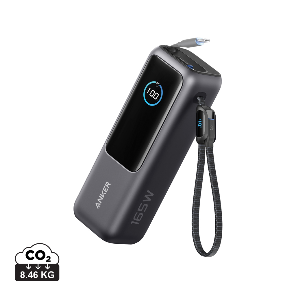 Anker Power Bank 25.000 mAh 165 W, Vgrajen izvlečni kabel
