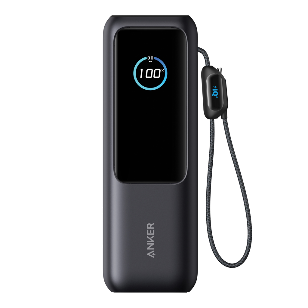 Anker Power Bank 25.000 mAh 165 W, Vgrajen izvlečni kabel