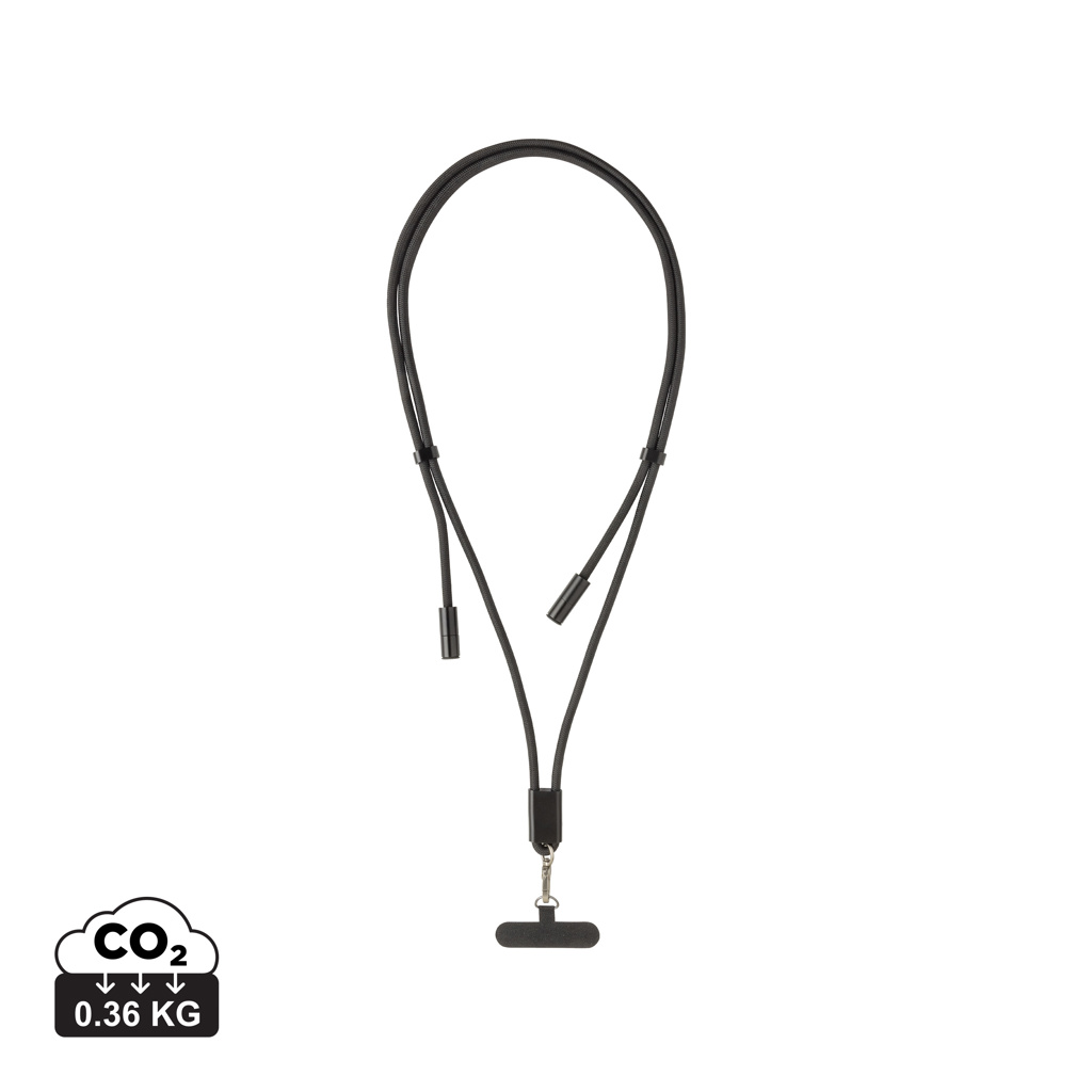 LoopAmp RCS RPET nastavljiva 160 cm vrvica za telefon s 60W kablom