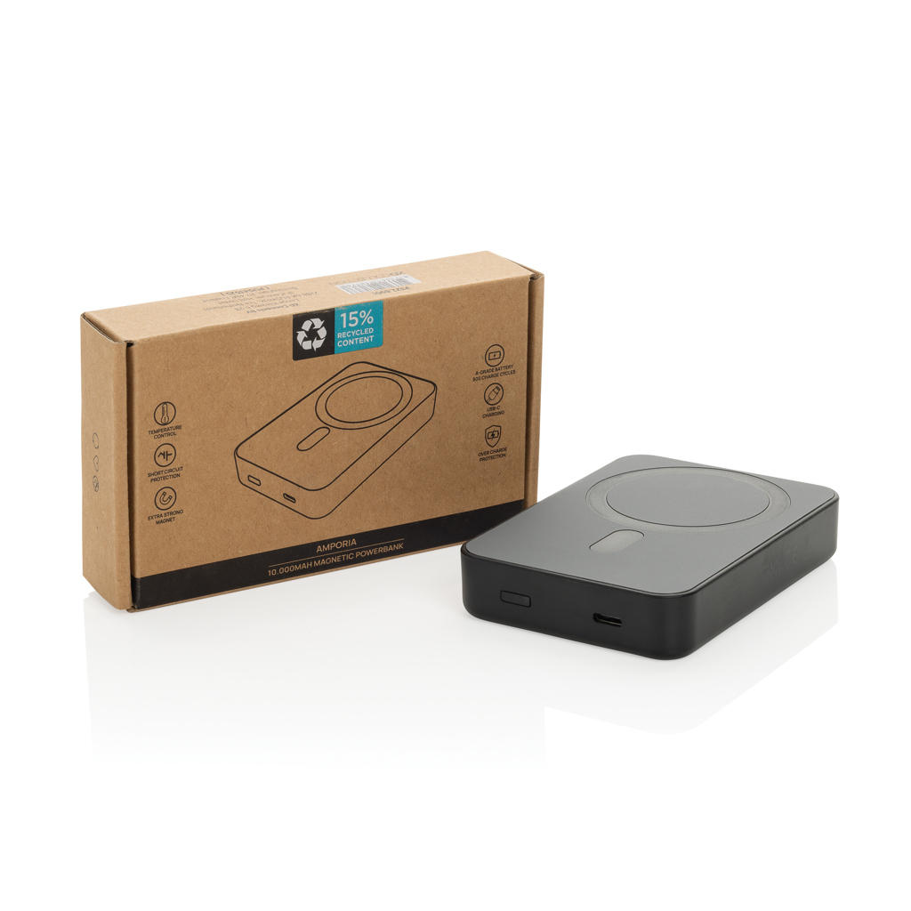 Amporia RCS reciklirana plastika 10.000 mAh magnetna prenosna baterija