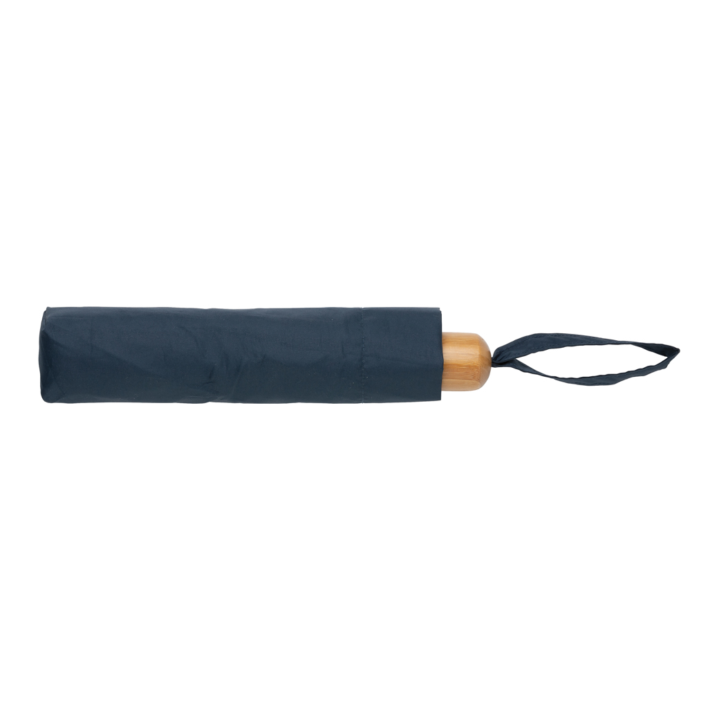 20.5' Impact AWARE™ RPET 190T Pongee mini dežnik z bambusovim ročajem