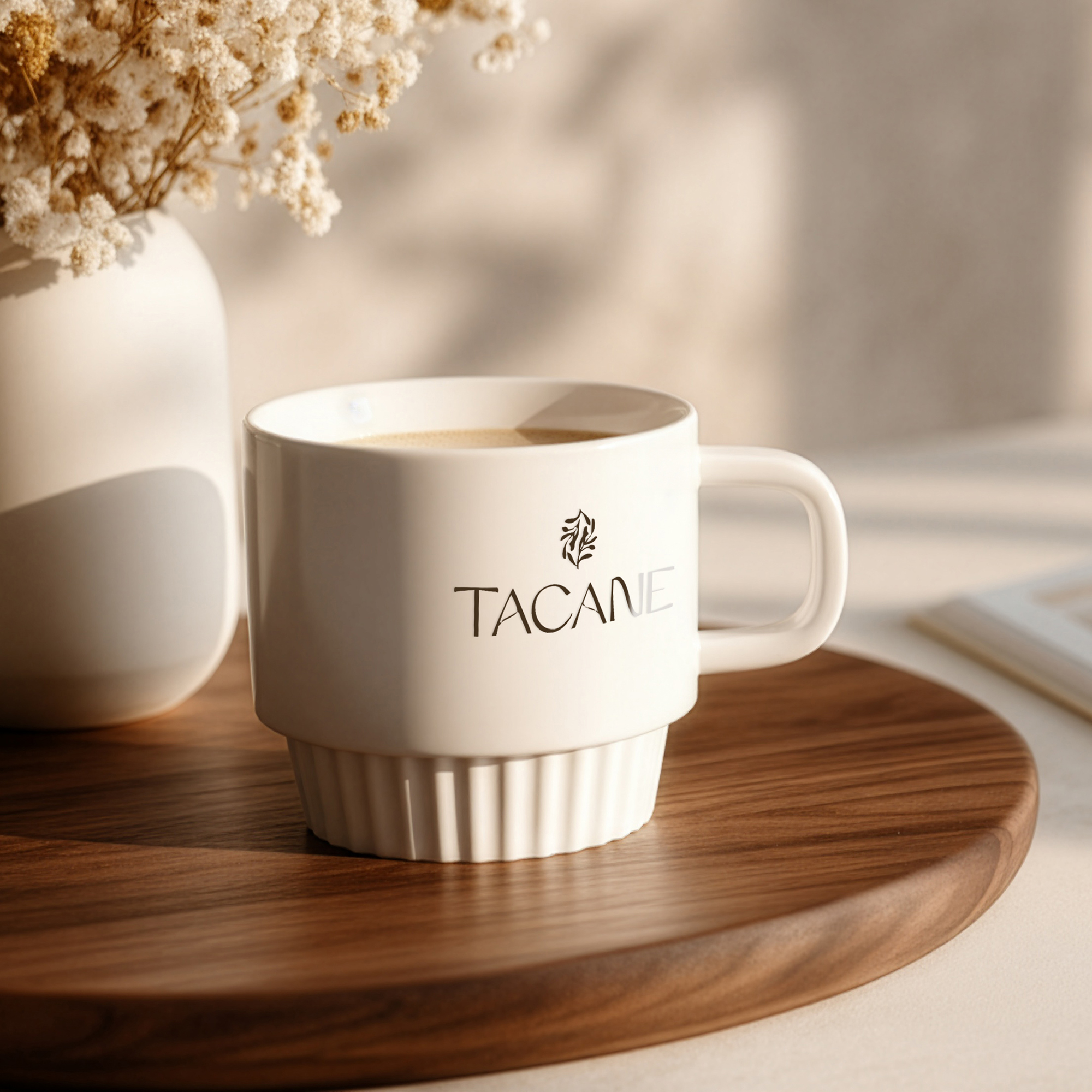 Keramična skodelica 300 ml off white z logotipom