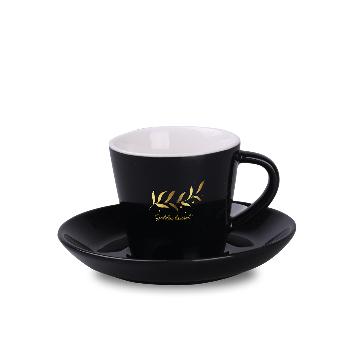 Črna porcelanasta skodelica z logotipom | Toaster darila