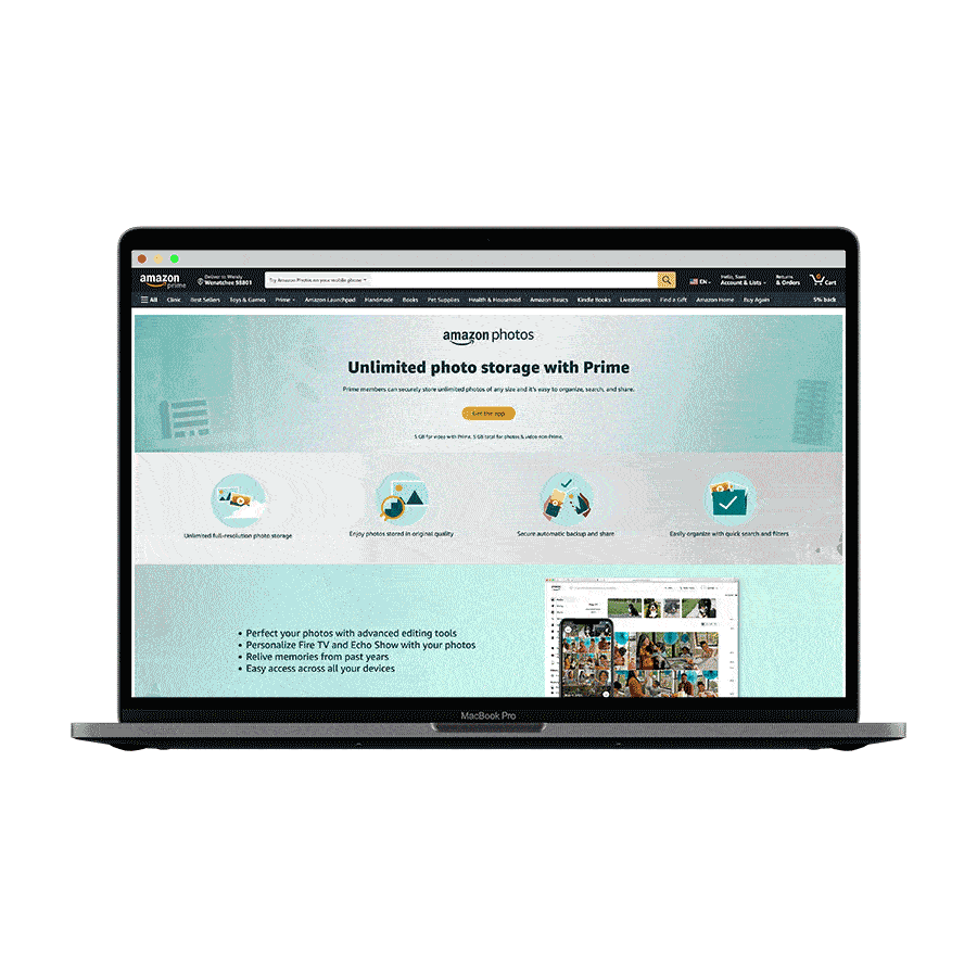 Desktop GIF of the Amazon Paid Search Landing Page
