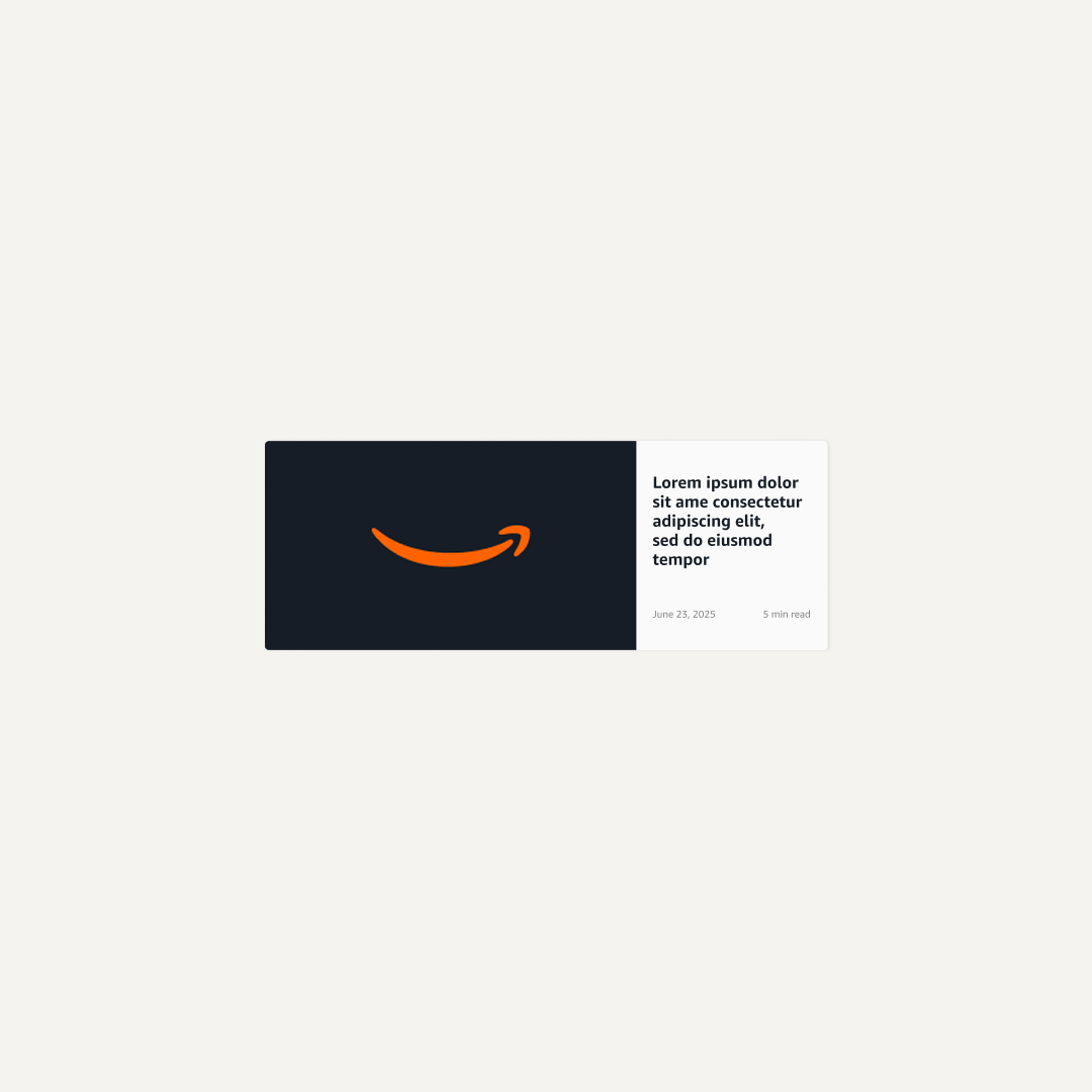 Small Tablet Article card with an image on left and text block on right